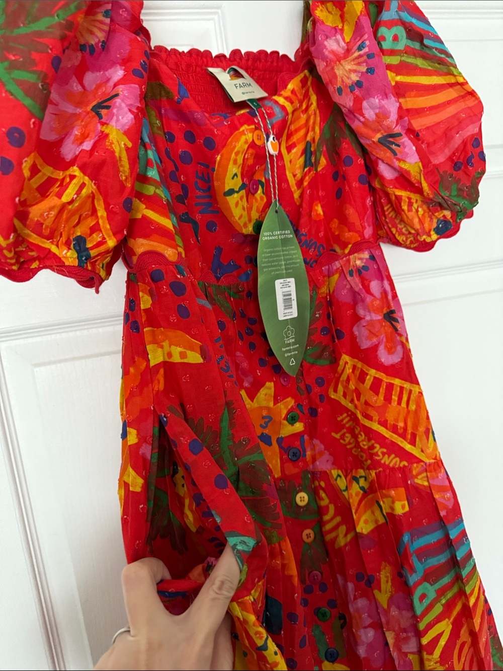 FARM Rio Red Multicolor Floral & Graphic Maxi Dress - Picture 7 of 8